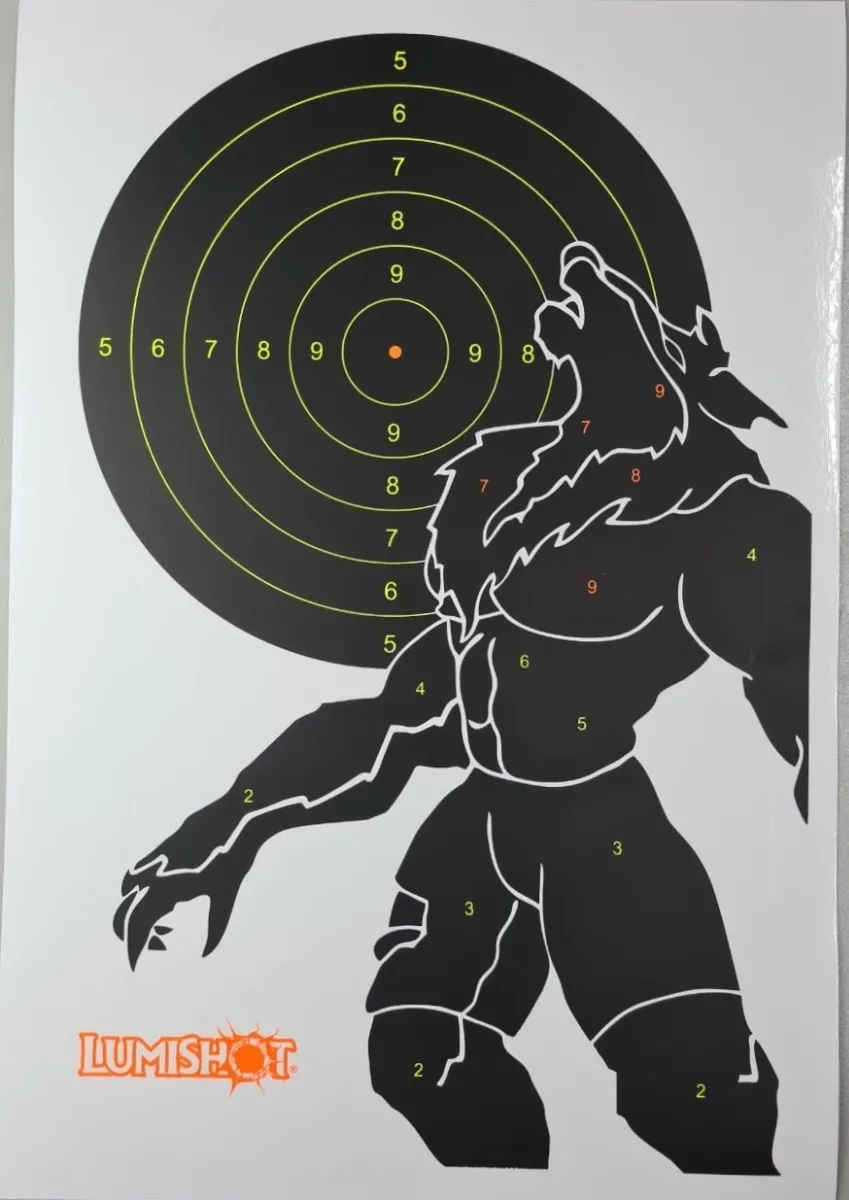 Alvo Lumishot Para Tiro Fluorescente Lobisomen